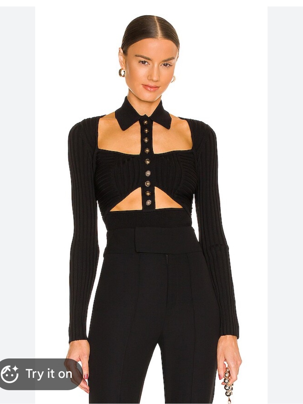 Significant Other Delta Knit Top Black Size US 4